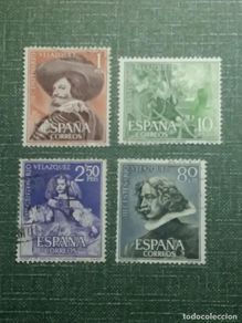 Selos: sellos correos españa, iii centenario de velazquez,. año 1955. usado.